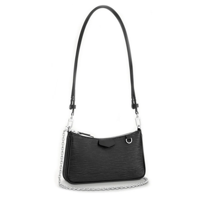 

Sichuan Women's Single Shoulder Bag Chain Water Ripple Black and Bule Handbag