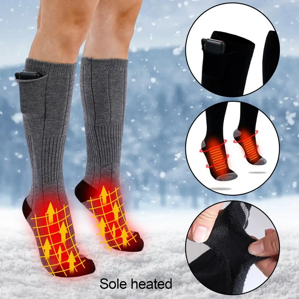 

Winter Heated Socks Knee High Warmer Socks For Women Men Winter Skiing Cycling Hiking Fishing Hunting Keep Foot Warm