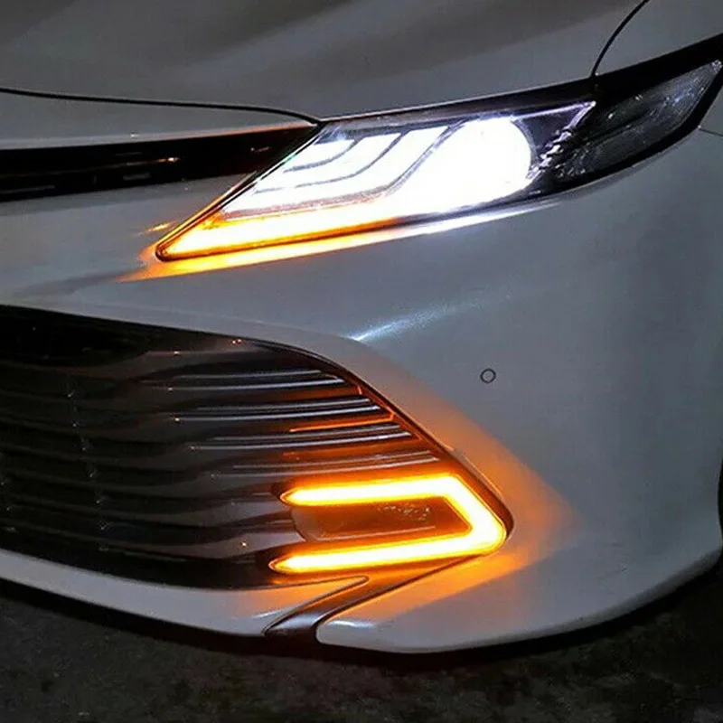 

C-Ring LED Daytime Running Light Fog Lamp with Turn Signal for 2018-2020 Toyota Camry L LE XLE