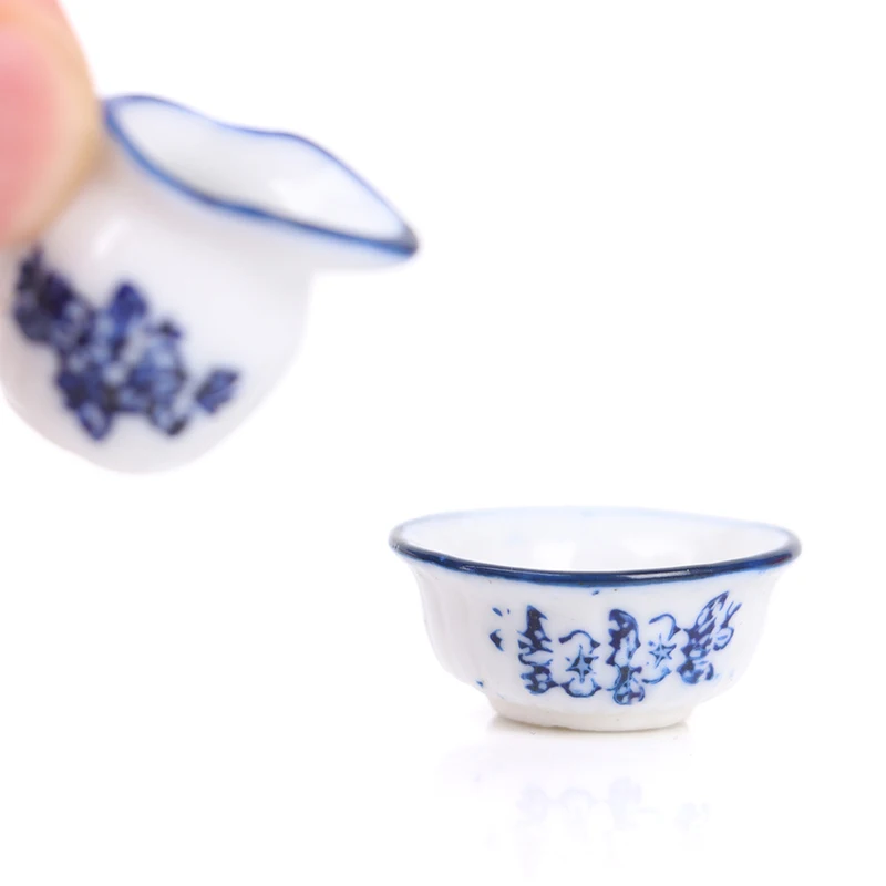 

1/12 Dollhouse Miniature Mini Ceramic Kettle Bowl Model Kitchen Toy Tableware(1 or 2pcs)