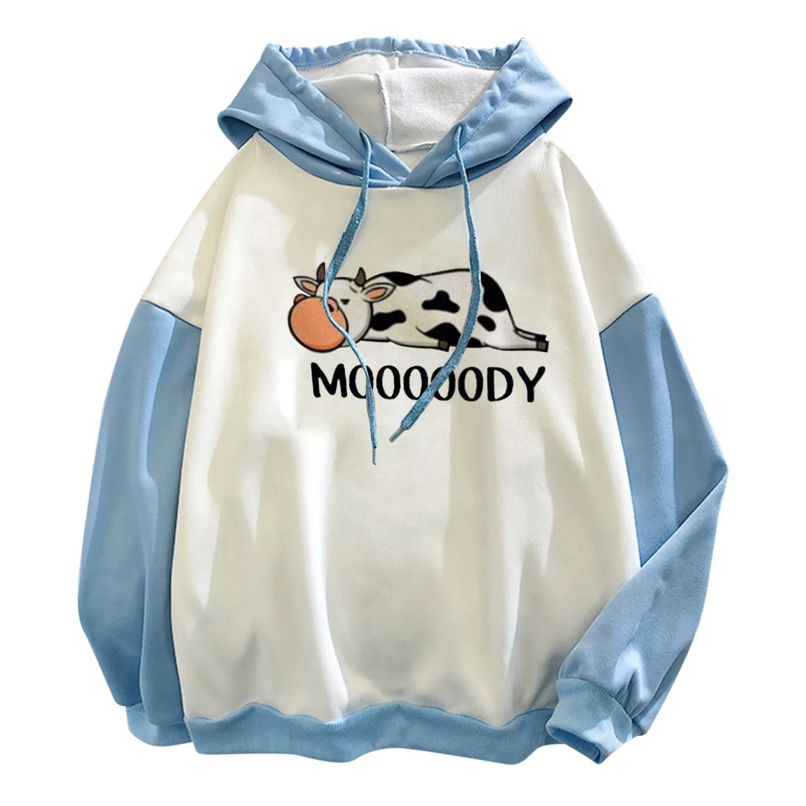 58# Women Autumn Cartoon Print Hoodies Long Sleeve Hooded Sweatshirt Winter Casual Plus Size Fashion Loose Pullover Tops