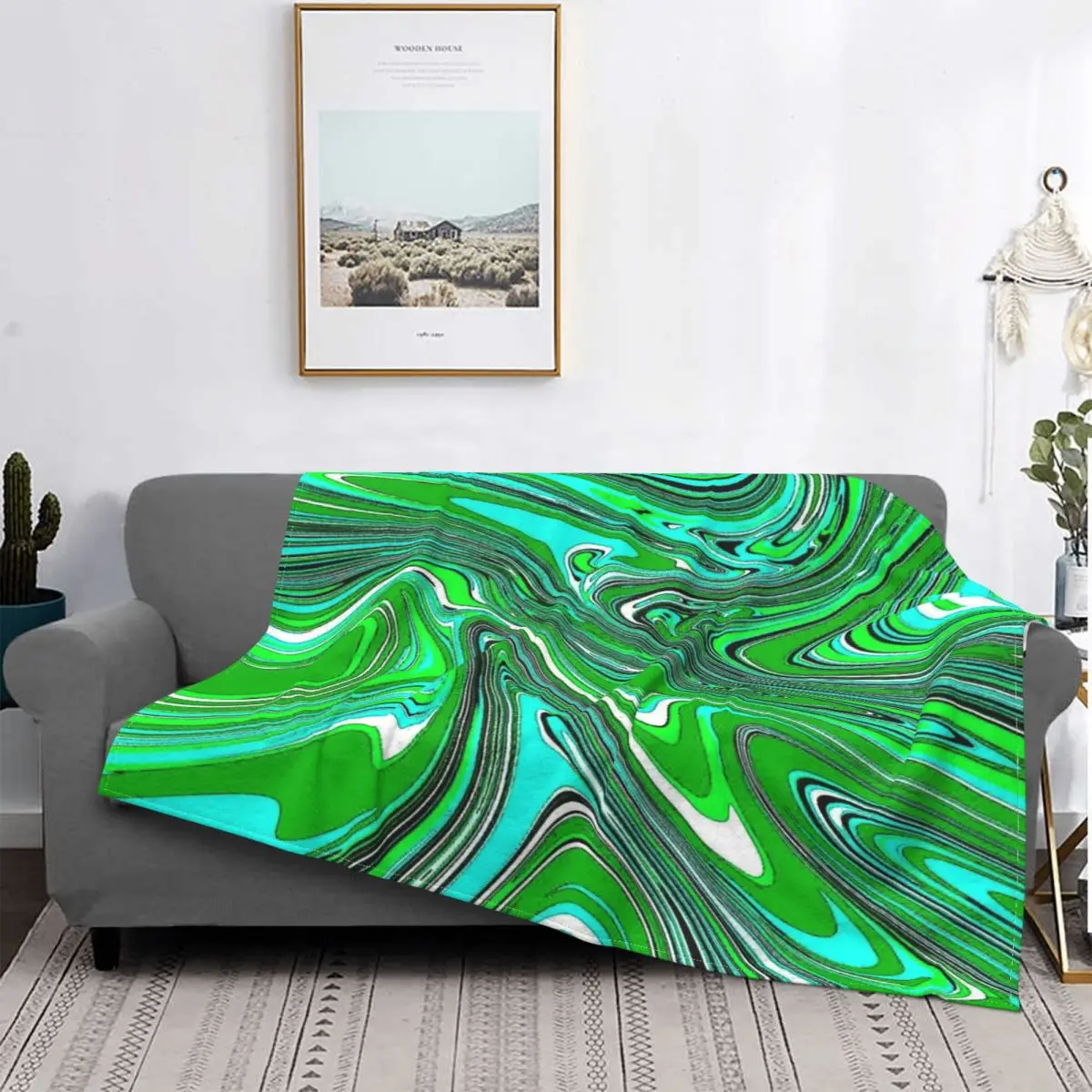 

Manta psicodélica абстракта, surrealista y fluida, для cama colcha