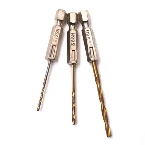 1 шт. высокоскоростное сверло из быстрорежущей стали с титановым покрытием 14 дюйма, с шестигранным хвостовиком 1,5-3 мм, спиральное сверло для древесины, для электроинструмента для сверления