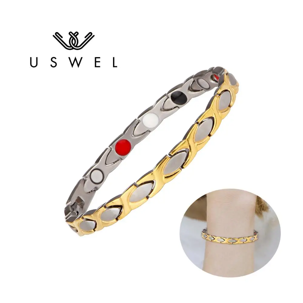 USWEL титановый Магнитный браслет для мужчин и женщин терапевтический здоровья на