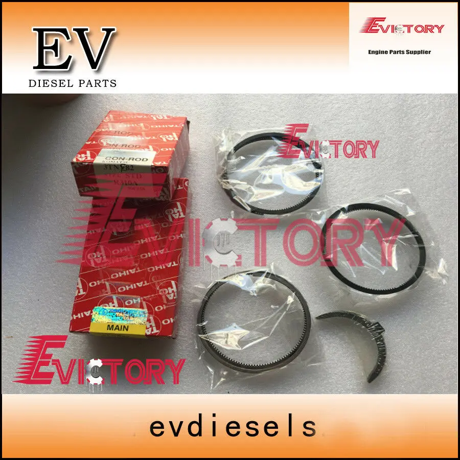 For Yanmar 3TN82 3D82 3T82 3D82E 3D82AE piston+ring+liner+gasket+bearing+valve | Pistons Rings Rods &amp Parts