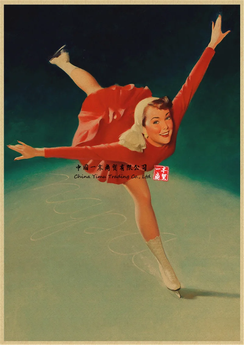 

Ice skating sticker Retro stickers Suitable for Laptop Buch Gitarre Motorrad Helm Werkzeugkasten car stickers