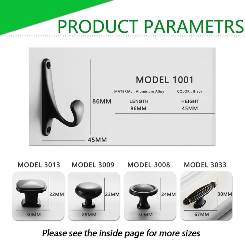 Ручки черные для мебели шкафа и ящика 10 шт. | Строительство ремонт