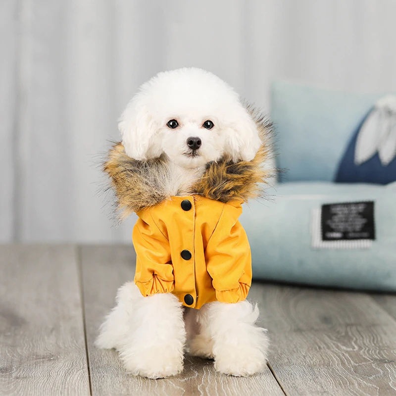 Зимняя одежда для собак ветрозащитная парка теплый пуховик питомцев пальто
