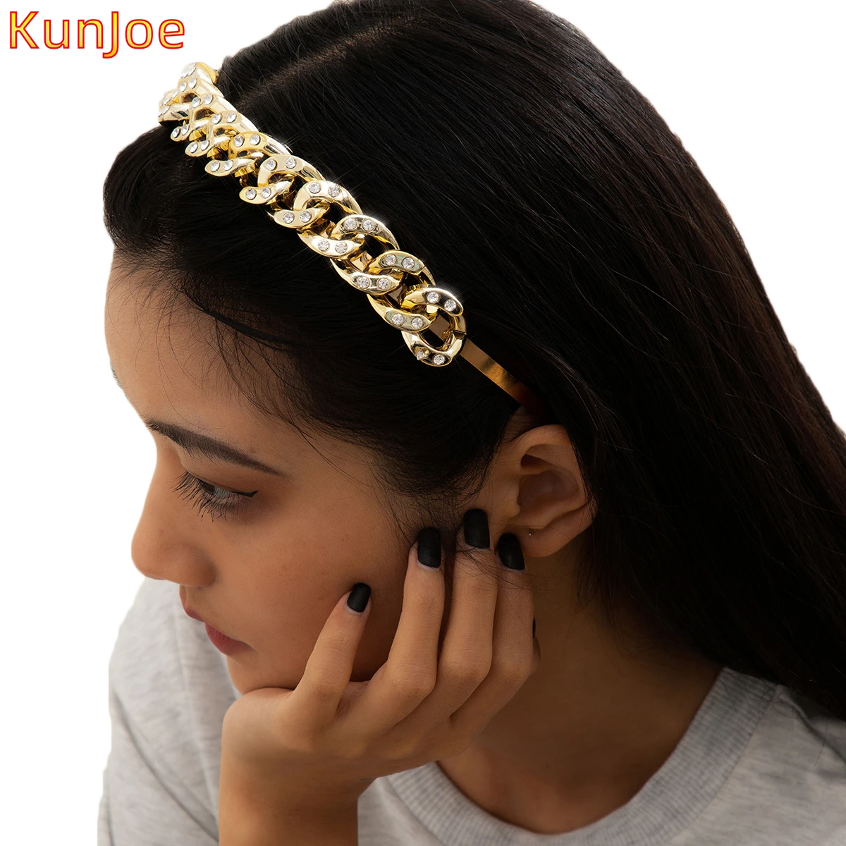 

KunJoe Girls Shiny Luxury Rhinestone Hair Band Diamond Hair Hoop Hair Accessories for Women Crystal Headbands Headwear Jewelry