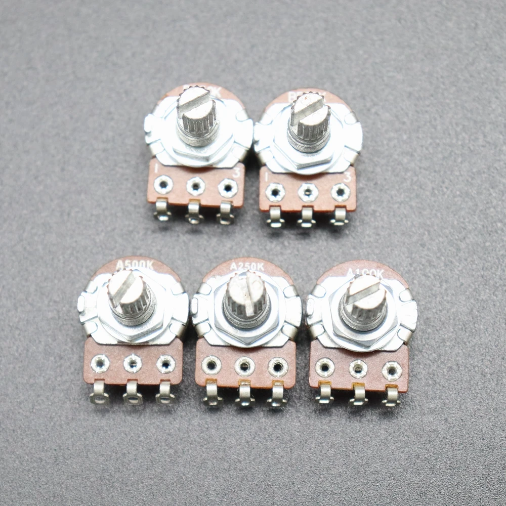 

3pcs A250K Guitar Potentiometer Knurled Shaft Audio Taper PotentiometerA/B Type Volume Control Pots Switch Chrome