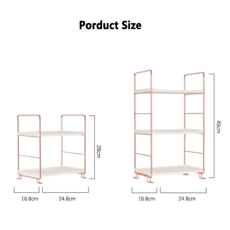 Штабелируемая кухонная полка Скандинавская настольная железная цвета розового