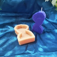 abstract lady head candle mold silicone soap mold