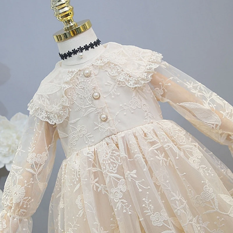 New Arrival Baby Girls Clothes Cute Lace Princess Dress Kid's Outerwear Long Sleeve Birthday Party For | Детская одежда и