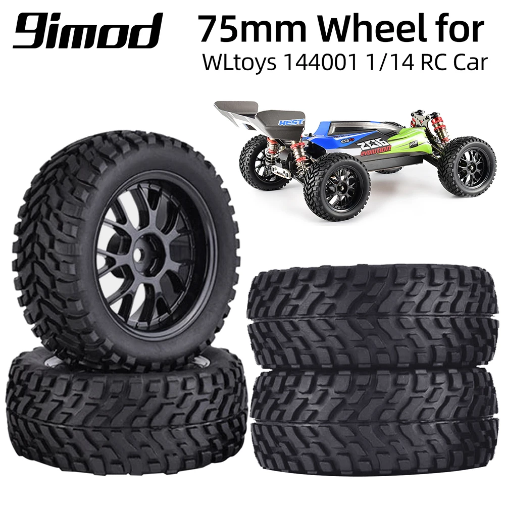 88/75mm Off Road Buggy Tires Wheel 12mm Hex Hubs for Wltoys 144001 1/14 1/16 1/10 Axial Scx10 Traxxas Trx-4 Tamiya RC Racing Car