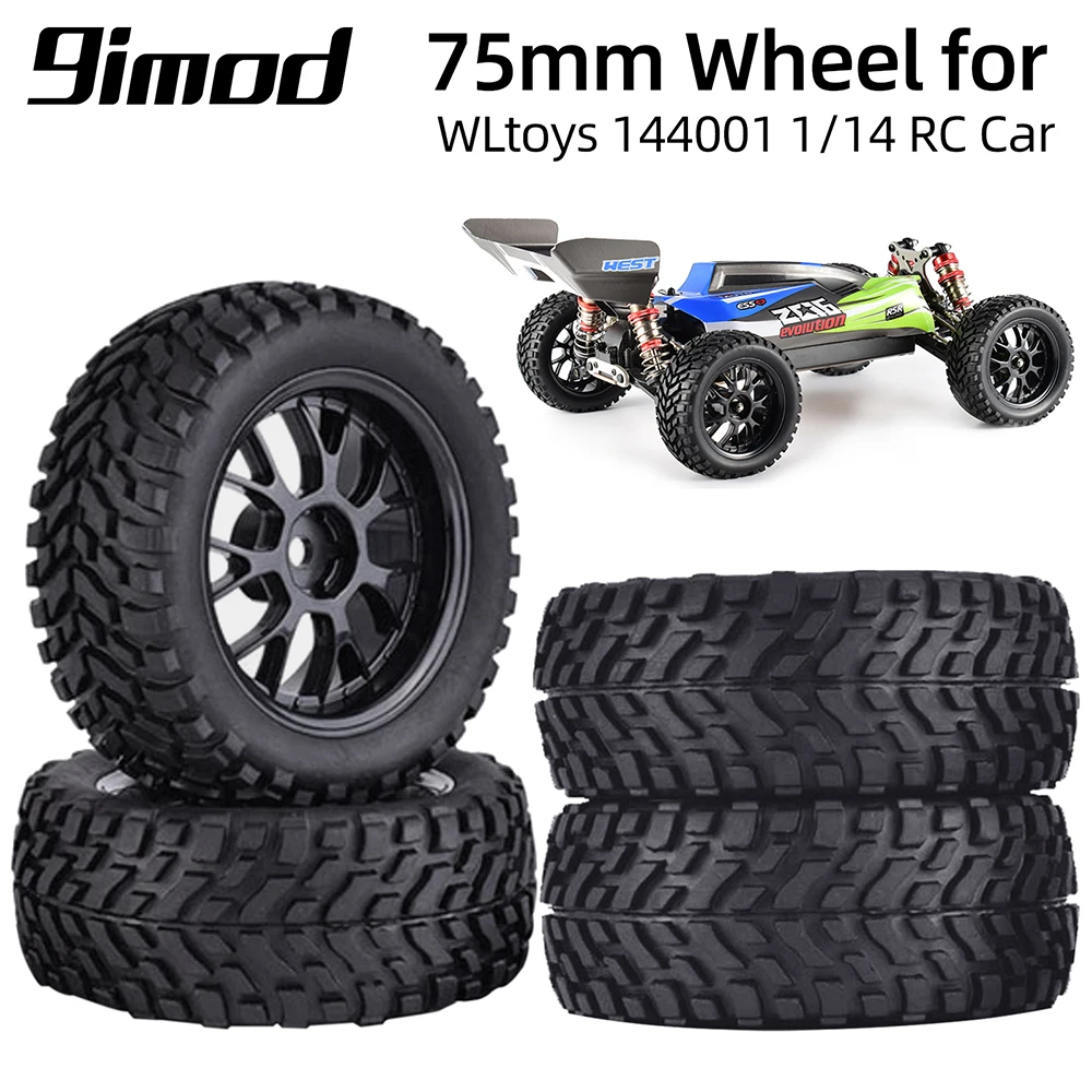 Ruedas de Buggy todoterreno de 88/75mm, bujes hexagonales de 12mm para Wltoys 144001 1/14 1/16 1/10 Axial Scx10 Traxxas Trx-4 Tamiya RC-0