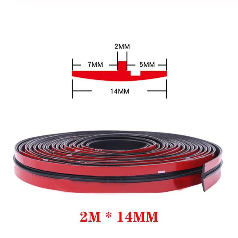 

Автомобильная резиновая Звукоизолирующая уплотнительная лента 2 м, уплотнение на крыше автомобиля, ветрозащитное стекло автомобиля, T-образные наклейки, стиль автомобиля