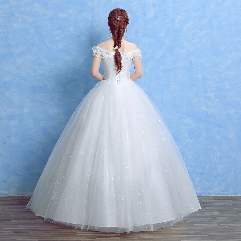 Новое весеннее Элегантное свадебное платье 2020 vestido de noiva с открытыми плечами