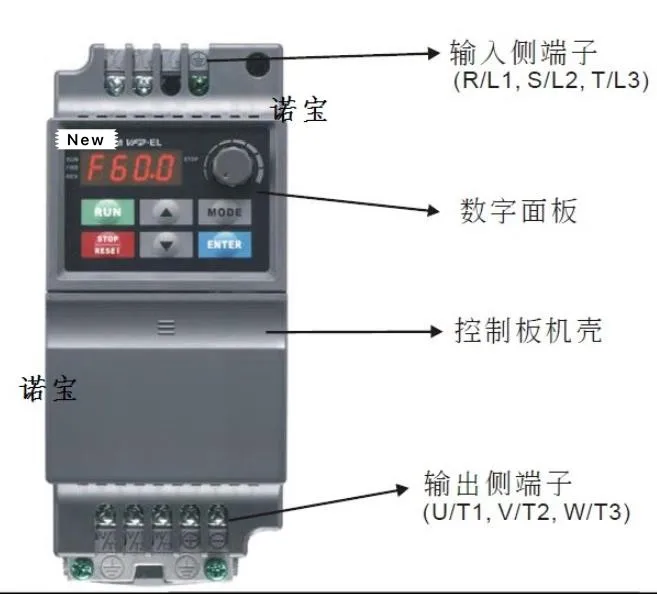 Input AC 3ph 380V Output El Inverter Series VFD004EL43A 0~480V 1.5A 0.1~600Hz 0.4KW 0.5HP New Original | Электроника