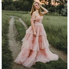 Многоярусное Тюлевое вечернее платье 2021, элегантное платье для фотосъемки, платье для беременных, большие размеры