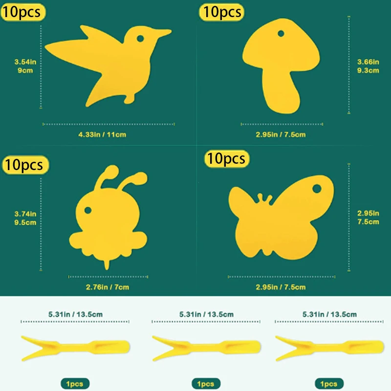 Двусторонняя клейкая доска в форме желтой бабочки для растений цветов и овощей