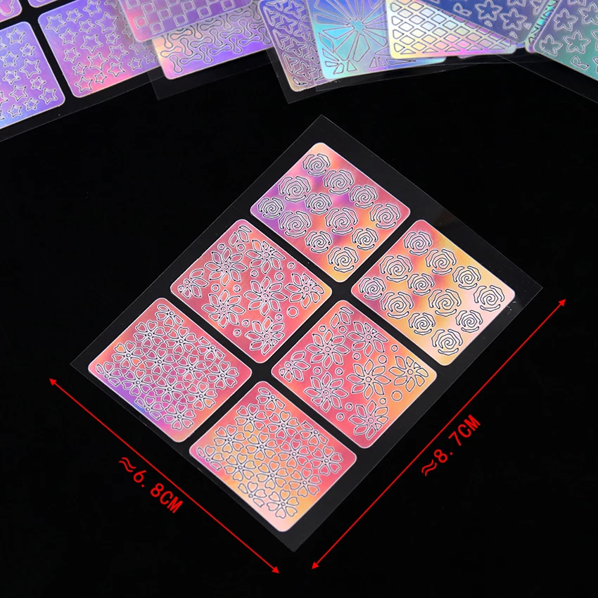 12 листов/Упаковка Полые наклейки для ногтей модные самоклеющиеся маникюра DIY