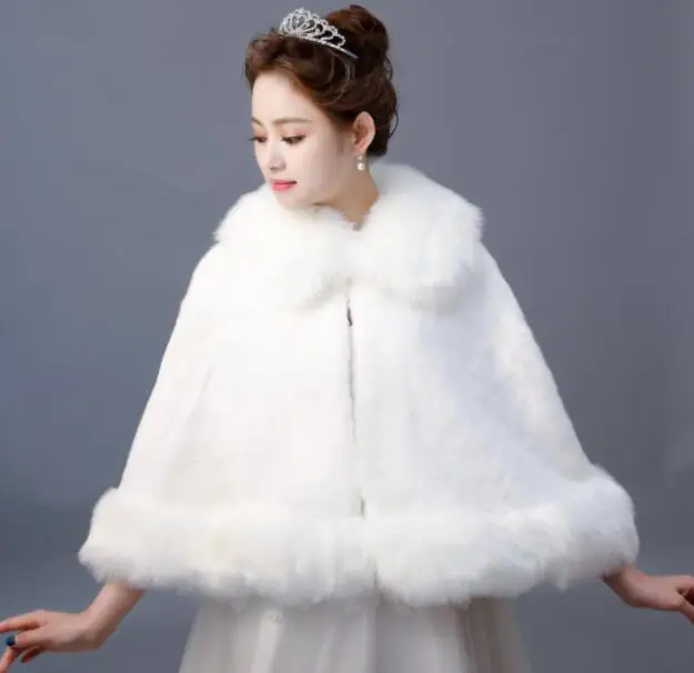 Новинка зимнее плотное пальто с узлом Свадебная накидка теплая один размер