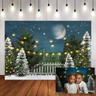 Фон для фотосъемки зимняя Снежинка Рождественская елка Луна мигающие огни украшения Рождественские фоны для фотостудии
