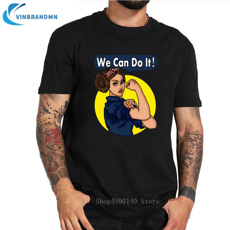 Футболки Camisa мы можем сделать это черные футболки для мужчин и женщин черная