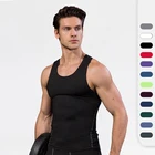 Мужской компрессионный жилет для бега, тренировочные облегающие майки, быстросохнущие спортивные майки без рукавов для фитнеса, большая эластичная рубашка с индивидуальным логотипом