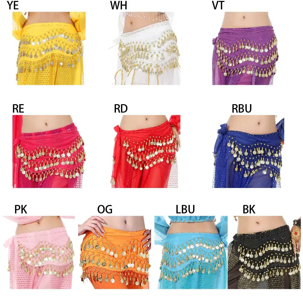 Женский шарф для танца живота аксессуары хип хопа трехрядная юбка на пояс с