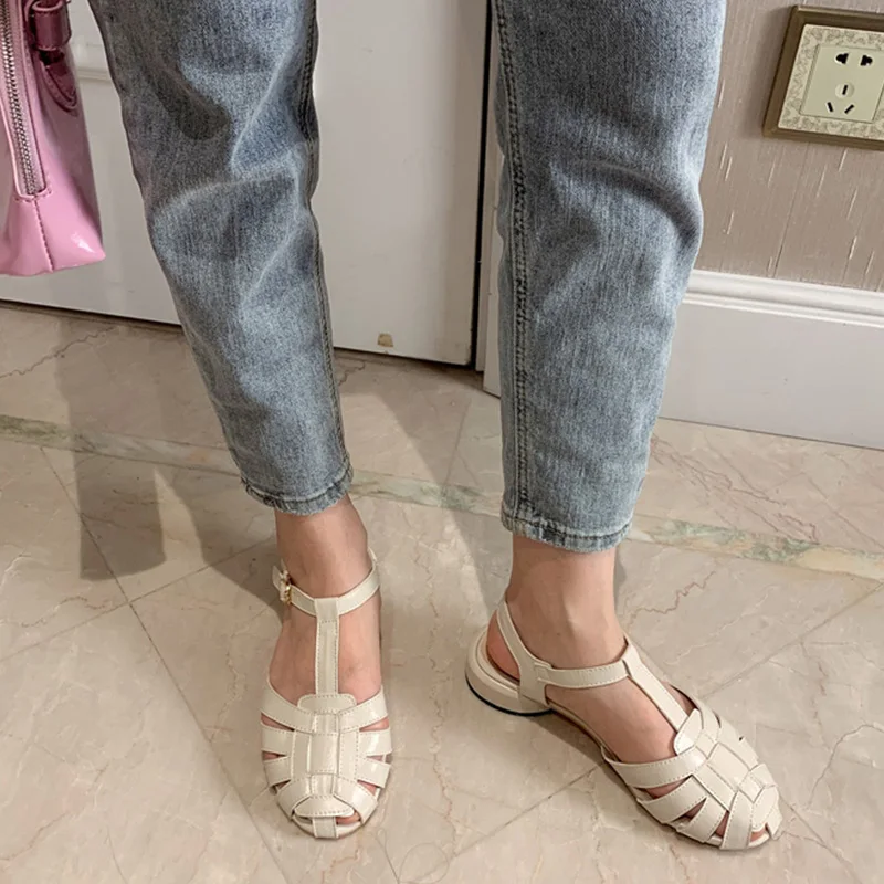 

2021 Female Sandals Shoes Women Fashion Summer Weave Sandals Ladies New Flat with Slides Lady Shoes Outside Woman Slippers