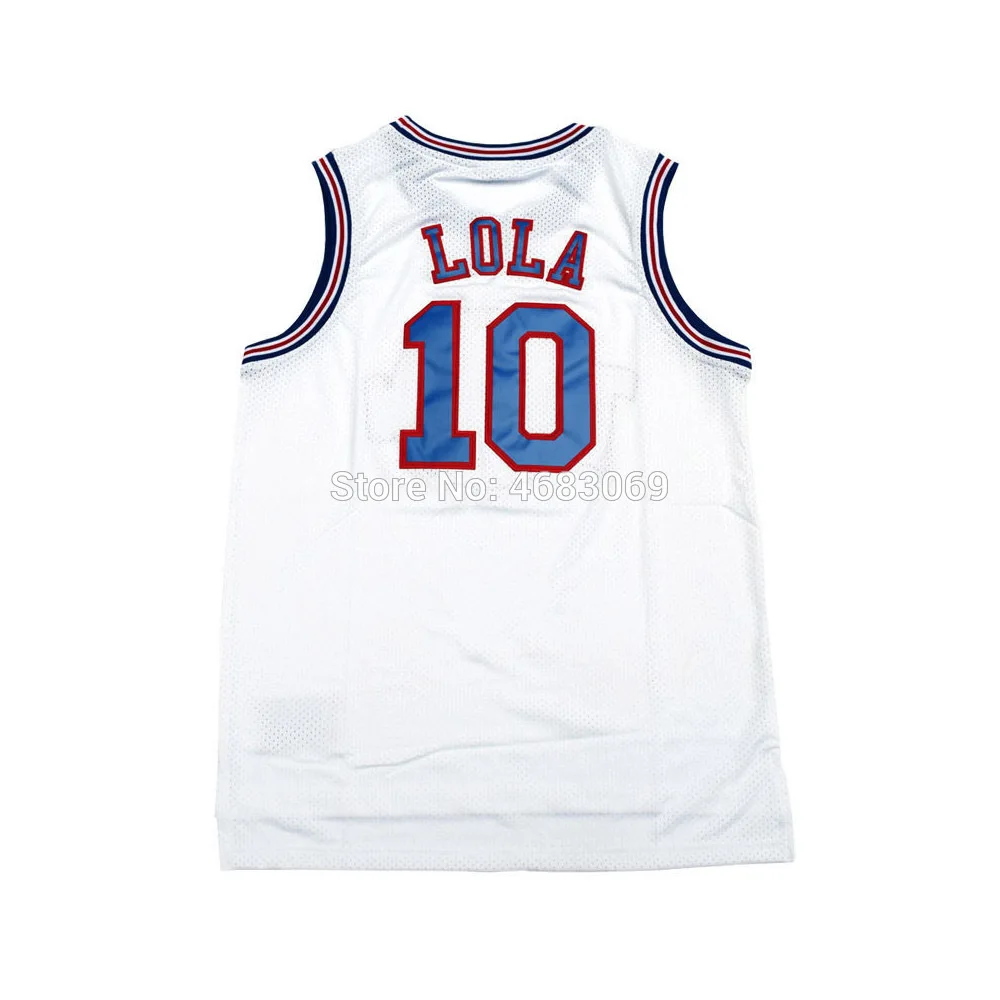 costume space shirts jam tops movie tune lola squad bunny 10 basketball jersey stitched white color s m l xl jordan tops tee free global shipping