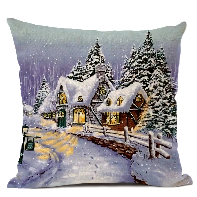 Божье дерево рождения подарок с оленем мультфильм Печать наволочки декоративное