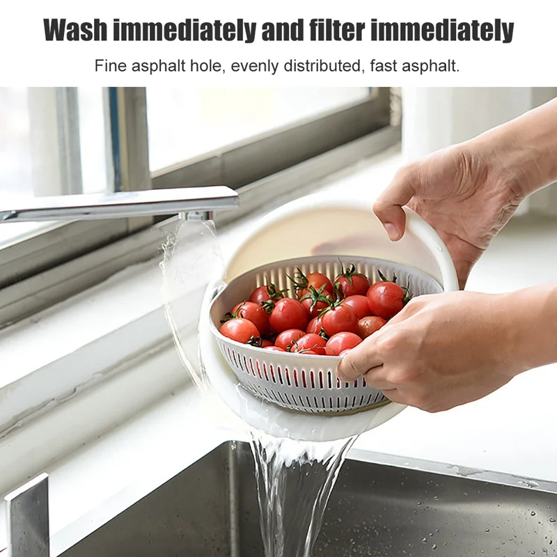 Корзина для овощей двойная пластиковая корзина слива кухонная чаша лапша