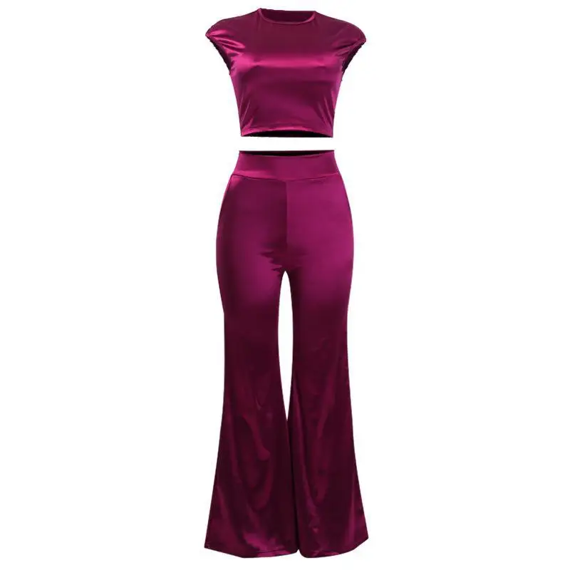 

Genayooa High Quality Crop Top T Shirt 2 Piece Set Women Sexy Solid Tracksuit Women Matching Sets 2020 Summer Two Piece Set