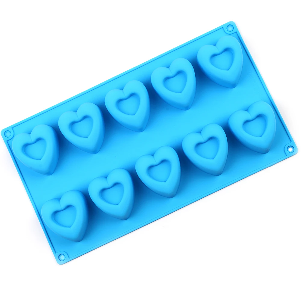 

Silicone chocolate mold love Heart 10 holes Non-stick Food grade silicone mold for candy epoxy chocolate little cake pudding