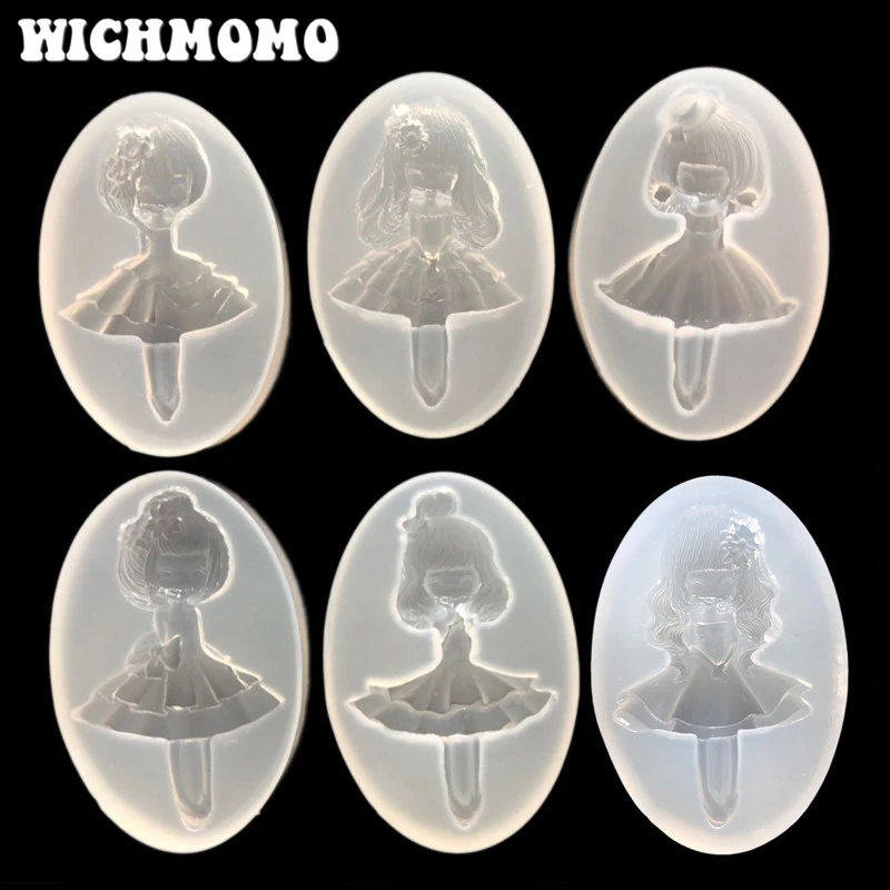 

2021 1PCS Ballet Girl Cream Craft DIY Transparent UV Resin Liquid Silicone Combination Molds for Making Jewelry Accessories