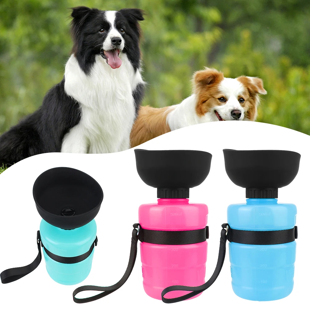 

Cat Feed Bowl Pet Feeder Portable Dog Drinking Water Bottle Foldable Squeeze Type Water Jug Cup Dispenser