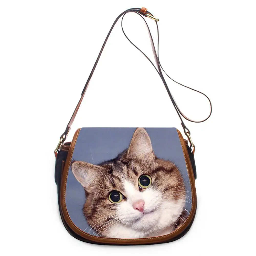 Сумки через плечо с изображением милого котенка для девочек сумки на заказ