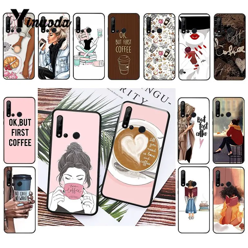Чехол для телефона Yinuoda OK but First Coffee Girl Boss Huawei P40 P30 P20Pro P20Lite P30Lite Psmart P10 9lite|Бамперы| |