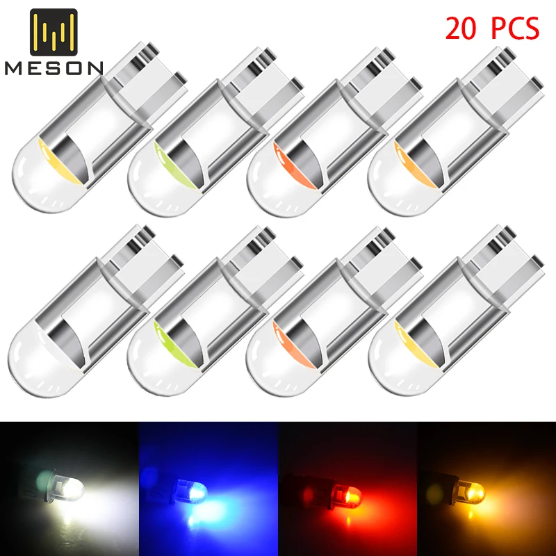 

20PCS T10 W5W WY5W 194 168 501 2825 COB LED Car Wedge Parking Lights Side Door Bulb Instrument Lamp Auto License Plate Light