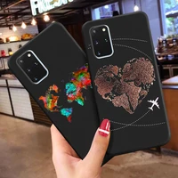 airplane map travel drawing line art phone case for samsung s20 s10 plus s8 s9 s7 edge a50 a70 a30 a9 a7 2018 silicone tpu cover