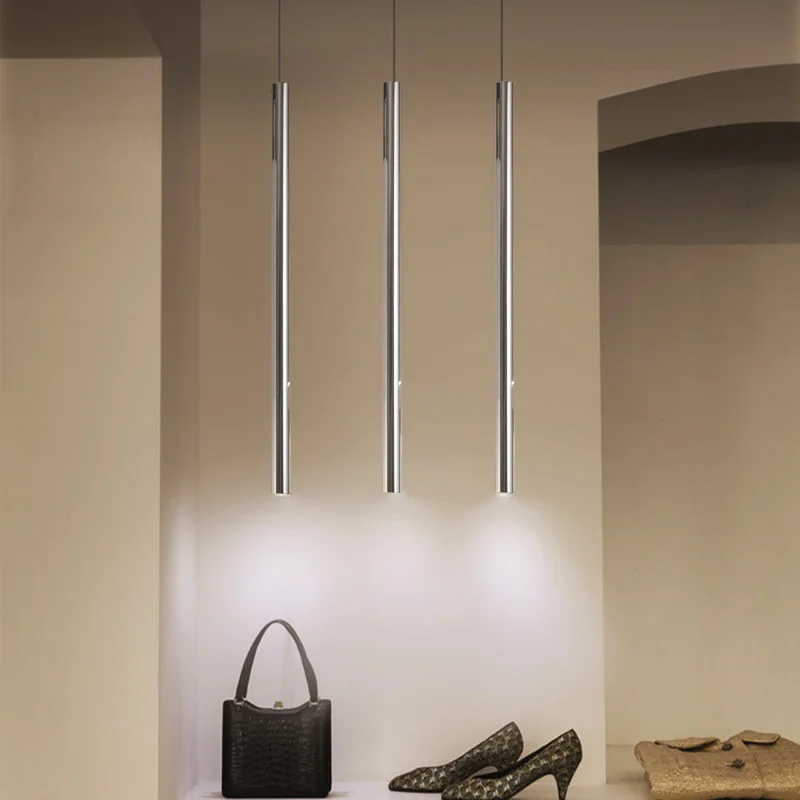 LightBridugelux-Lámpara LED de un solo cilindro, moderno largo, brillante, cromado, liso, de aluminio, para comedor y Bar, 30/40CM