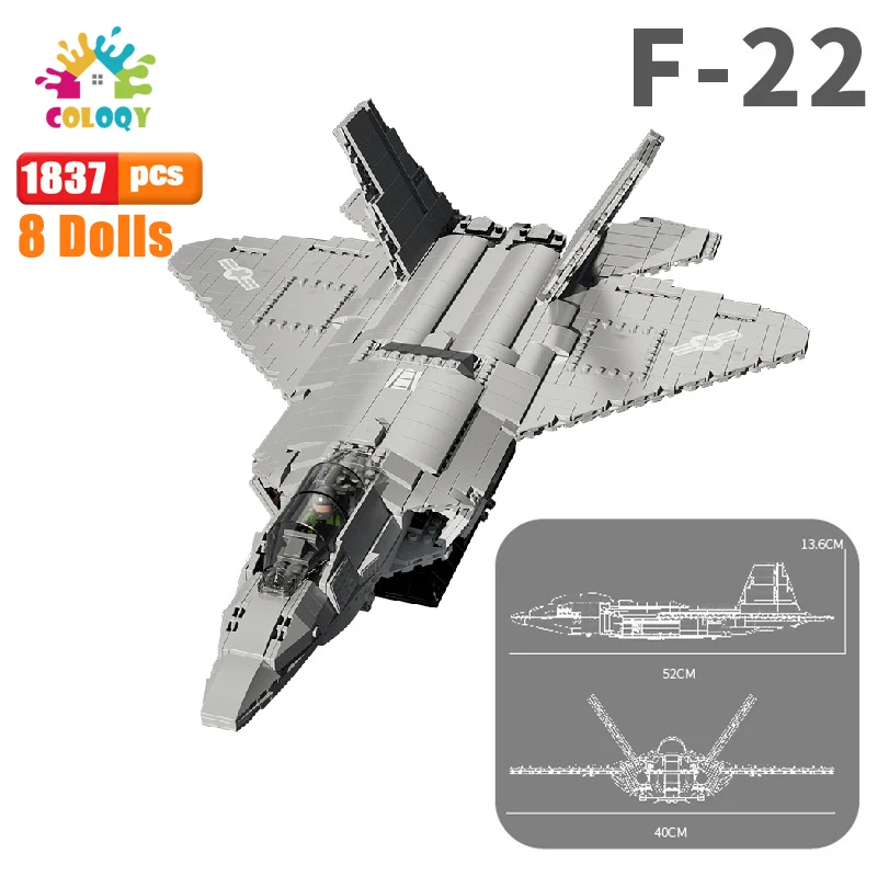 

Kids Toys F22 Fighter Model Building Blocks Mini Dolls Figures Bricks Idear Creative Military Plane Toys For Children as Gifts