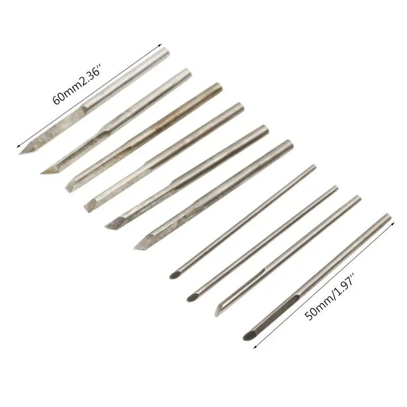 

10pcs/set Handmade Olive Wood Carving Blade Knife High Speed Steel Micro Head