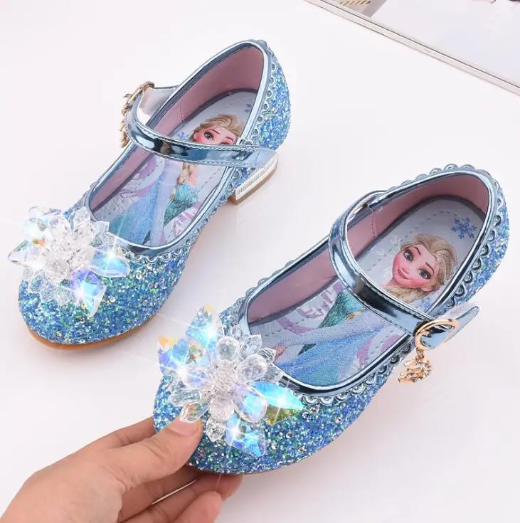 Новинка Кожаные туфли с героями мультфильмов для девочек Детские тонкие