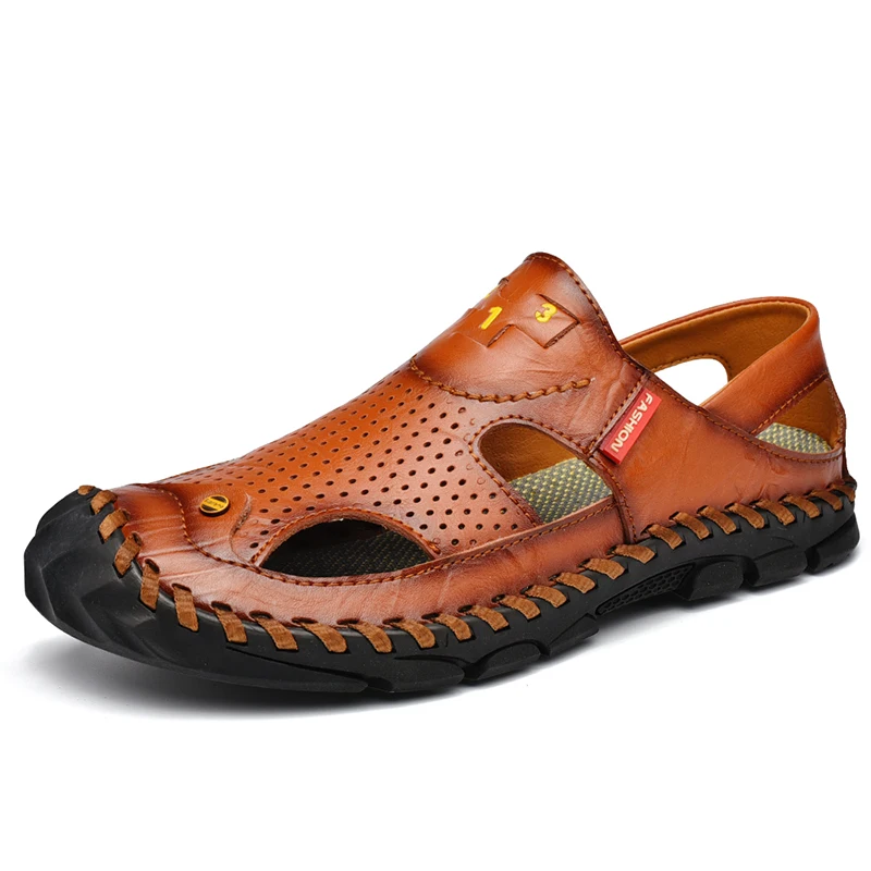 

Plus Size Weave Men Sandals Shallow Driving Fashion Summer Shoes Sandalias Classics Comfort Beach Sandals Hollow Men Slippers