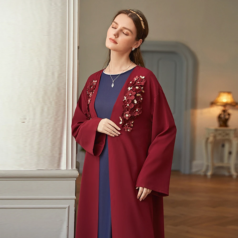 

Eid Dubai Abaya Cardigan Muslim Hijab Dress Abayas For Women Caftan Kaftan European Islam Clothing Robe Femme Musulman De Mode