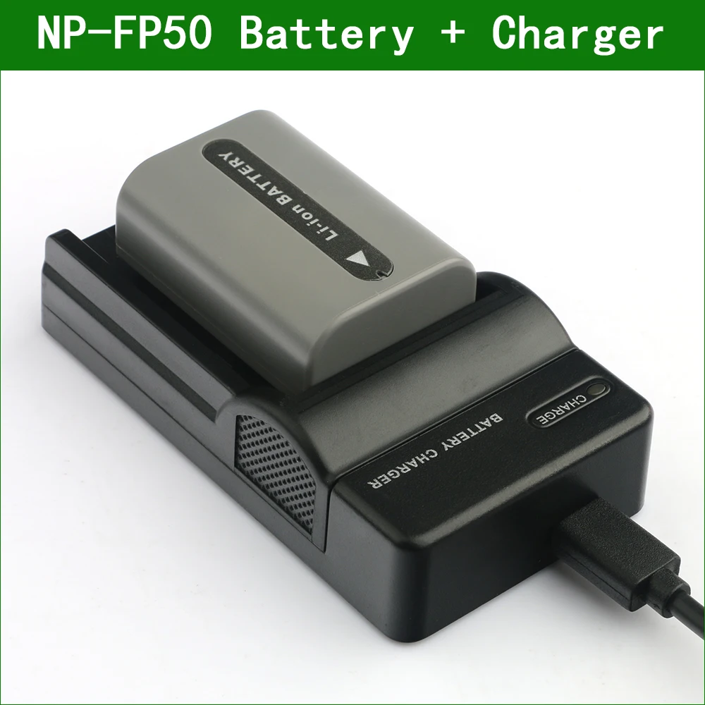 

NP-FP50 NP FP50 NPFP50 Battery and USB Charger for Sony NP FP30 FP51 FP70 FP71 FP90 FP91 DCR DVD103 HC16 HC19 HC20 HC21 SR80