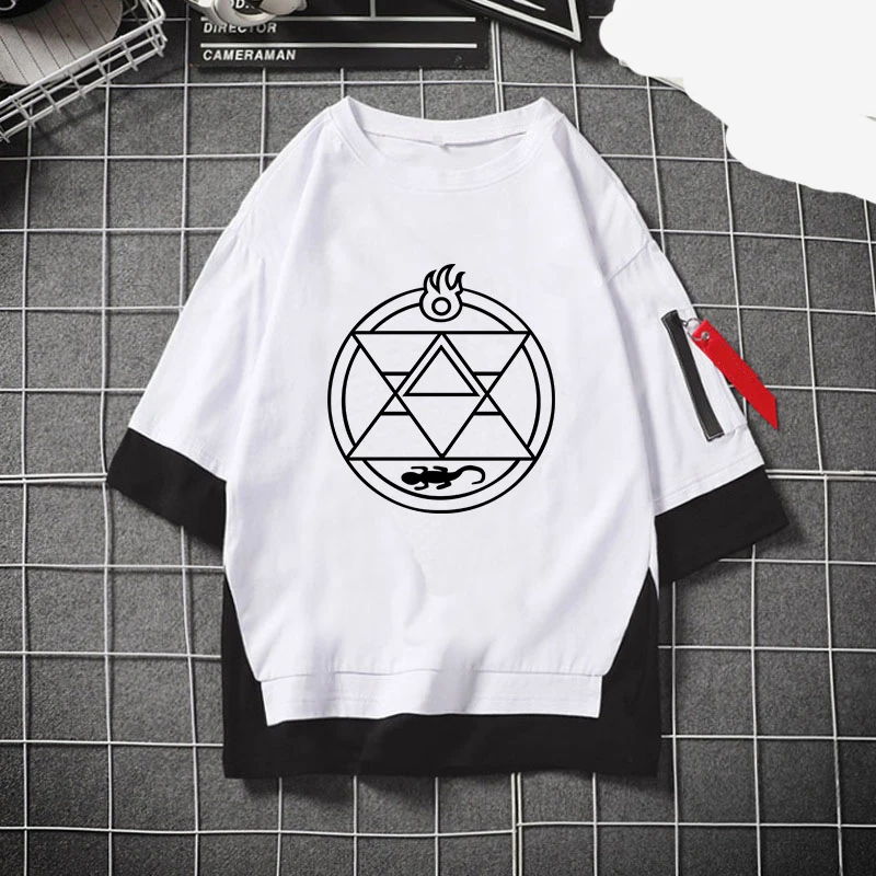 

FULLMETAL ALCHEMIST Anime Men T-shirt Fashion Edward Elric Fashion Cotton Summer Tops T Shirt